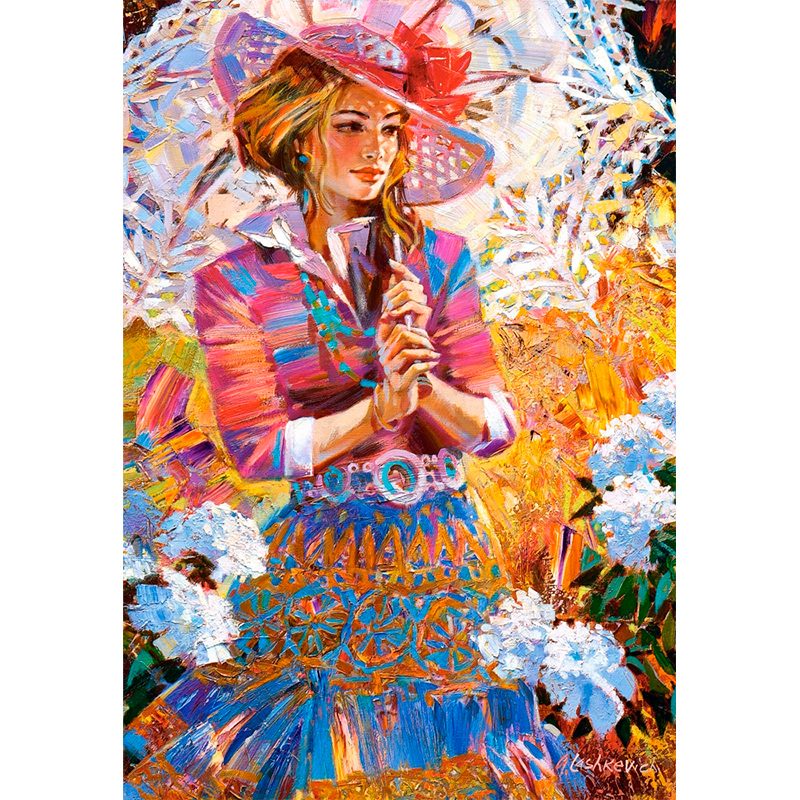 Пазл Castorland 1500 деталей: Девушка с ажурным зонтом (C-151363) -- A Girl With An Openwork Umbrella - фото