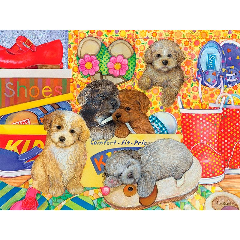 Пазл Cobble Hill 400 деталей: Любопытные щенки (54587) -- Hush Puppies - Amy Rosenberg - фото