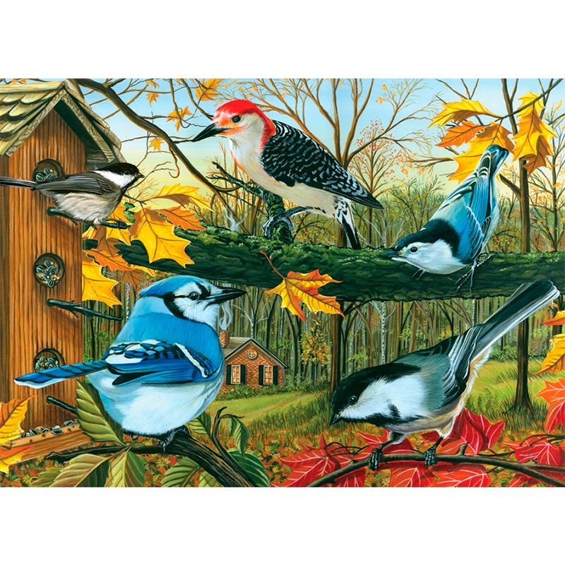 Пазл Cobble Hill 1000 деталей: Голубые сойки (51661) (Blue Jay and Friends) - фото