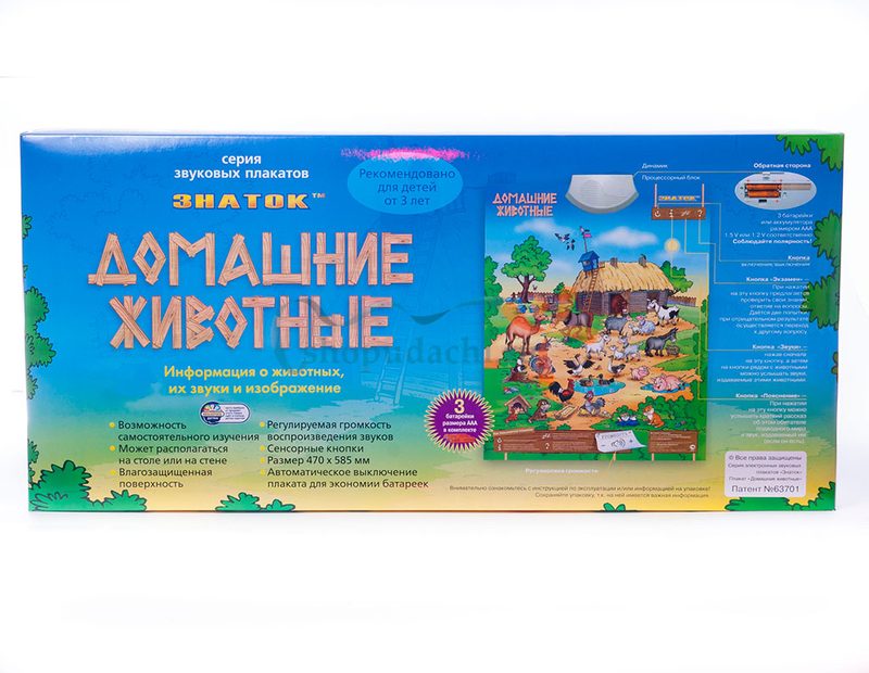 Электронный звуковой плакат Домашние животные (Знаток) - фото