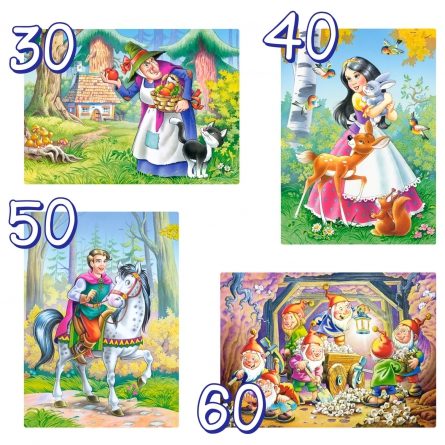 Пазлы Castorland 30#40#50#60 деталей: В-04188 Белоснежка и 7 гномов - фото