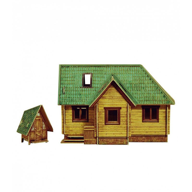 Дачный домик. Масштаб 1/87 HO scale (Умная бумага УБ281) - фото
