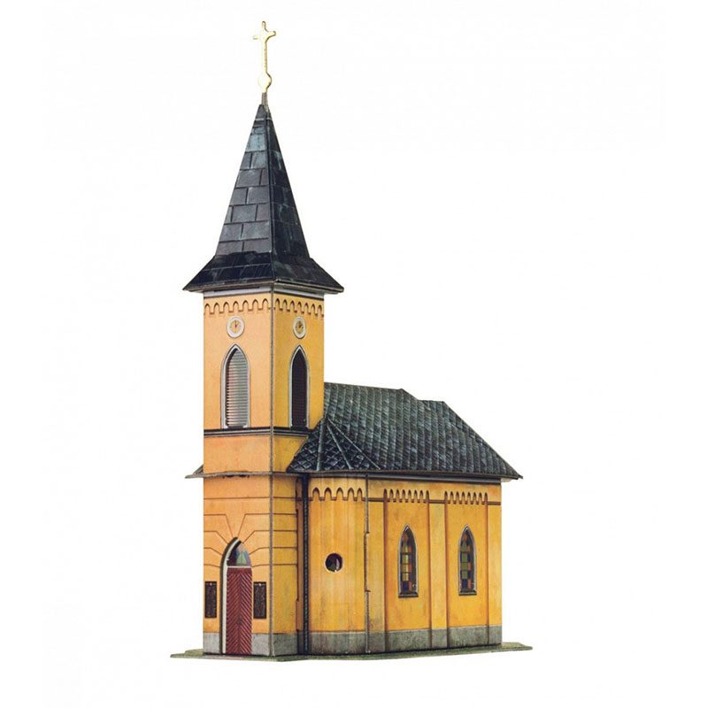 Кирха в Валлендорфе (1/87) Сборная модель из бумаги (Умная бумага УБ320) - фото