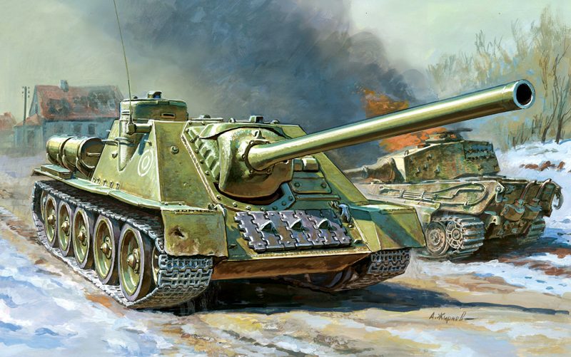 Сборная модель Советская САУ СУ-100 1/72 - фото