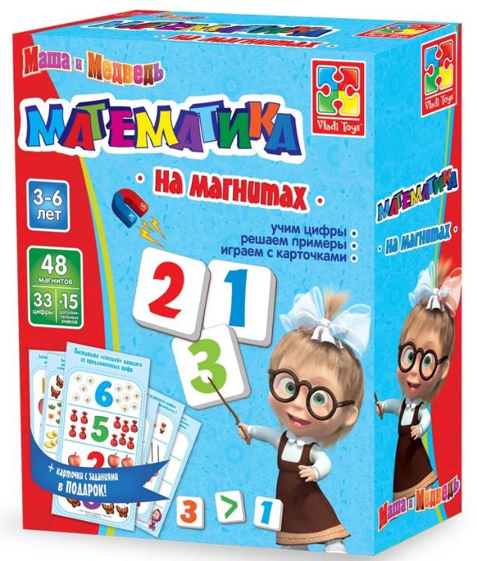 Магнитная игра Математика на магнитах Маша и Медведь - фото