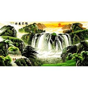 Живопись на холсте по номерам - Дивный водопад (артикул H 007) - фото