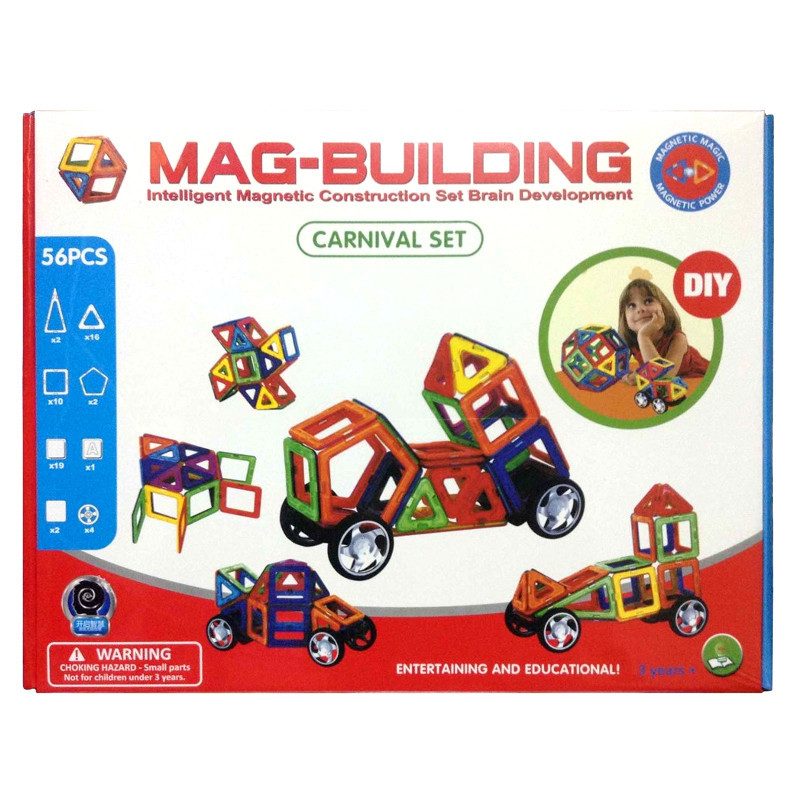 56 деталей магнитного конструктора MAG-BUILDING - фото