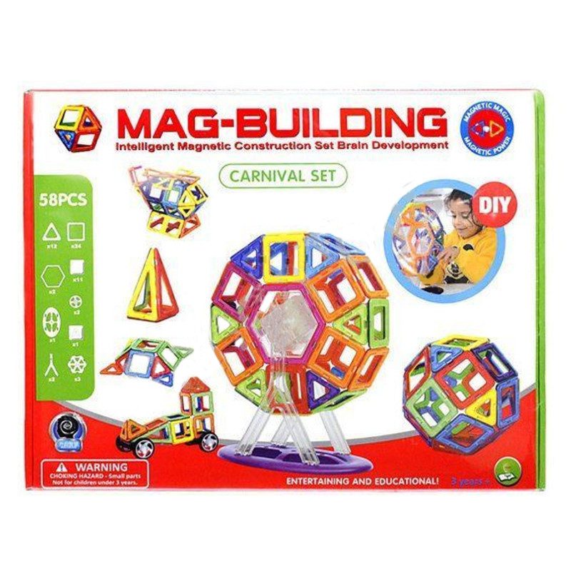 58 деталей магнитного конструктора MAG-BUILDING - фото