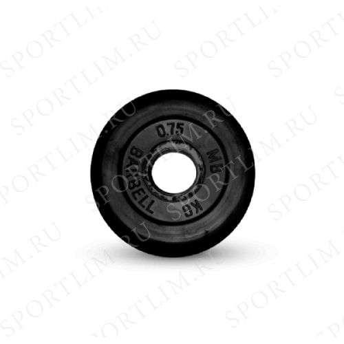 0.75 кг диск (блин) MB Barbell (черный) 26 мм. - фото