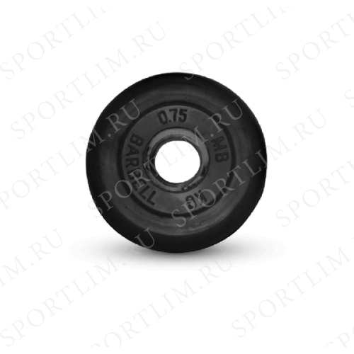 0.75 кг диск (блин) MB Barbell (черный) 31 мм. - фото