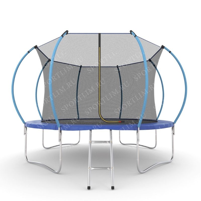 Батут с внутренней сеткой и лестницей EVO JUMP Internal 12ft (Blue) - фото