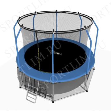 Батут i-JUMP Elegant 8ft 2,44м с нижней сетью и лестницей (blue) - фото
