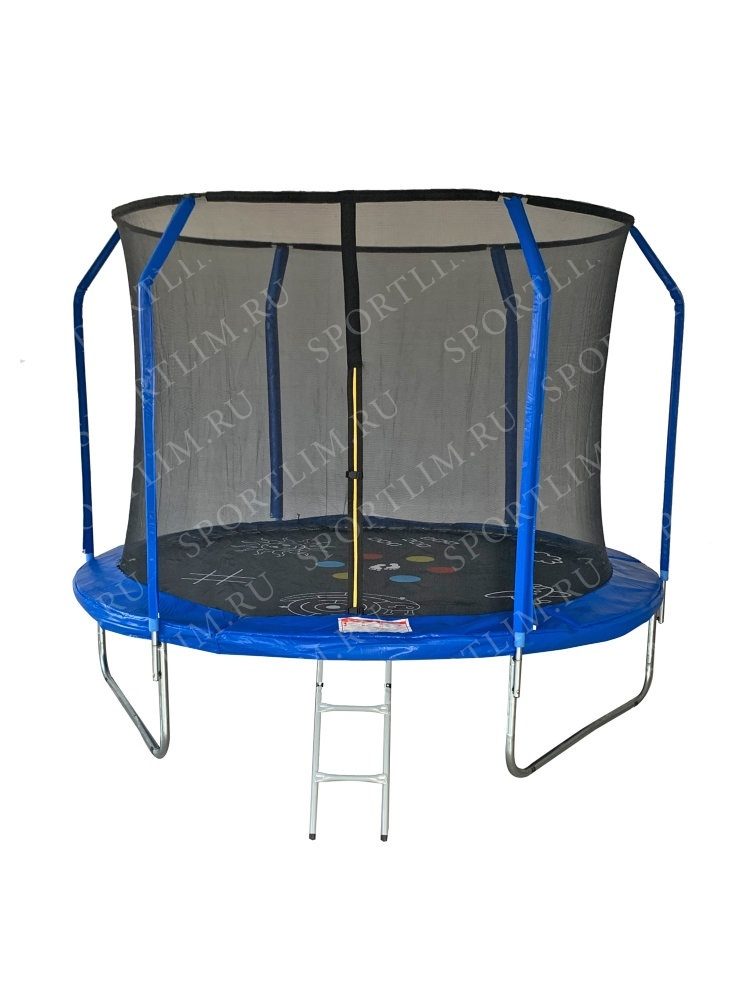 Батут 10FT 3.05м Sport Elite GAME фиберглас с принтом, защитной сеткой внутрь, с лестницей FR-50-10FT - фото