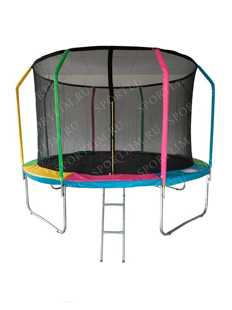 Батут 12FT 3,66м Sport Elite FLY фиберглас с защитной сеткой внутрь и лестницей FR-60-12FT - фото