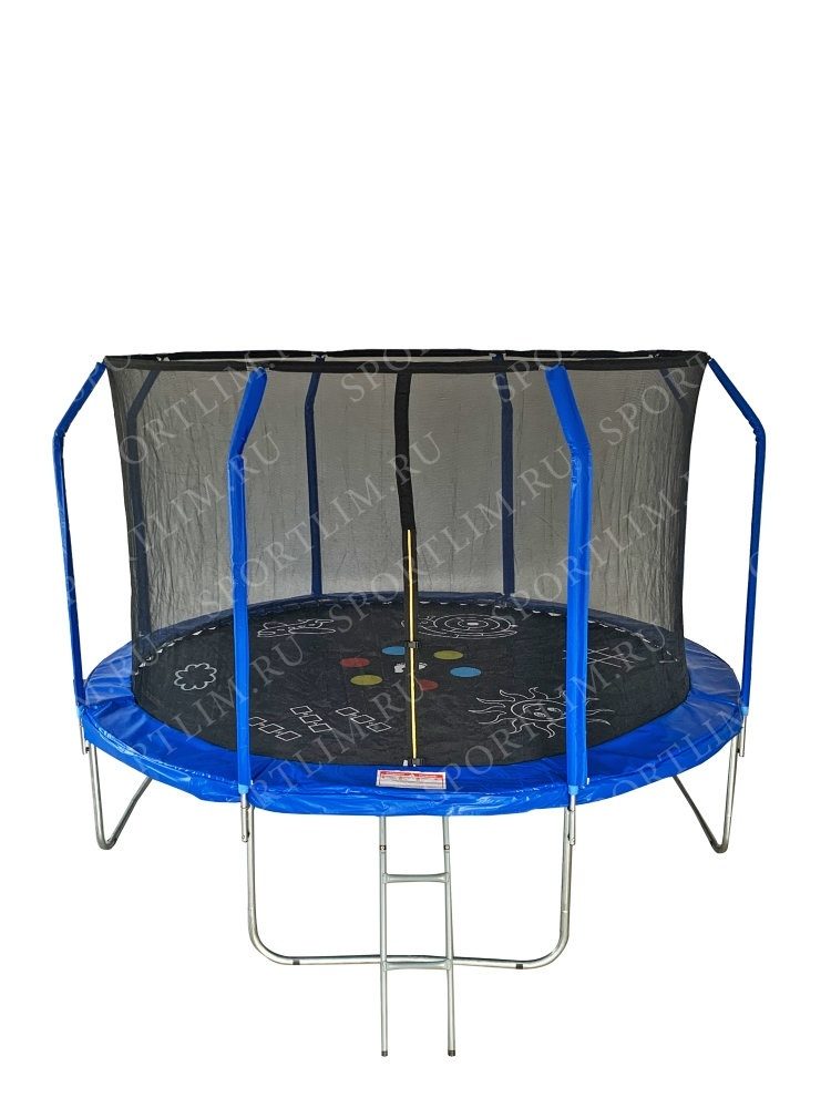Батут 12FT 3.66м Sport Elite GAME фиберглас с принтом, защитной сеткой внутрь, с лестницей FR-50-12FT - фото