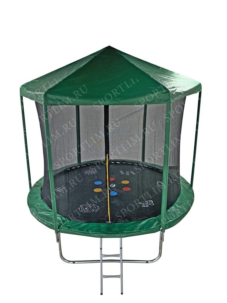 Батут 8FT 2,44м Sport Elite HOME с принтом, защитной сеткой и крышей FR-30-8FT - фото
