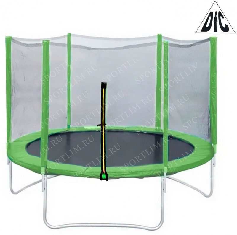 Батут DFC Trampoline Fitness 8ft наружн.сетка, св.зел. (244см) - фото