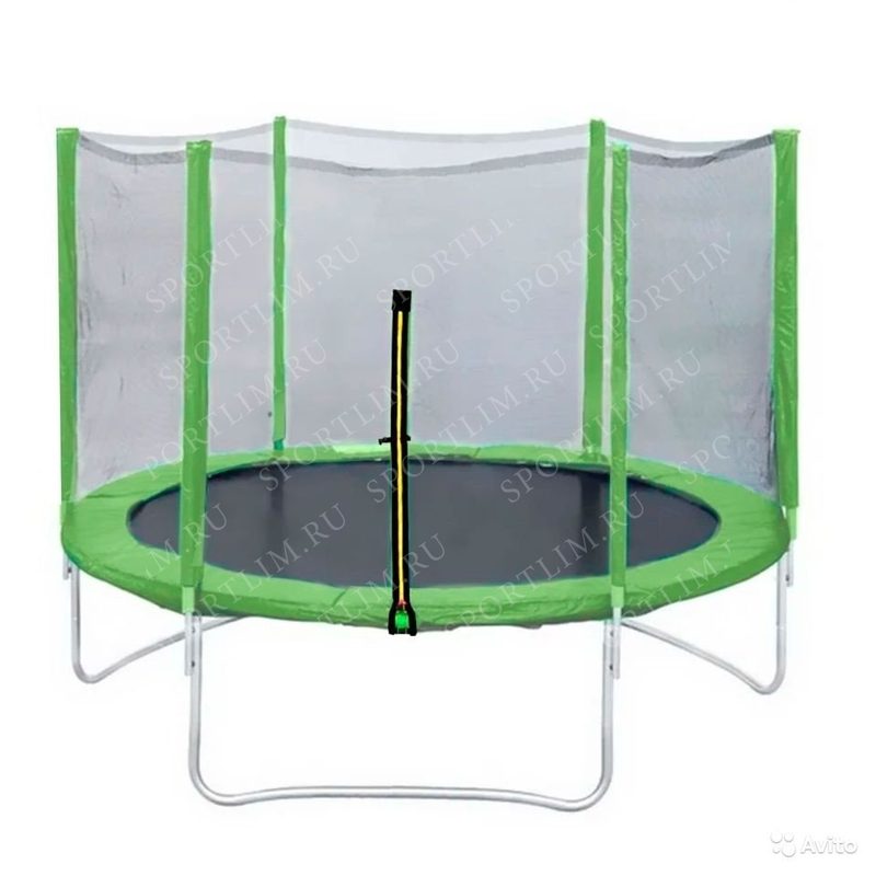 Батут DFC Trampoline Fitness 12ft наружн.сетка, св.зел. (366см) - фото