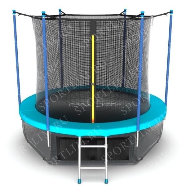 Батут с внутренней сеткой и лестницей EVO JUMP Internal 12ft (Wave) + нижняя сеть - фото