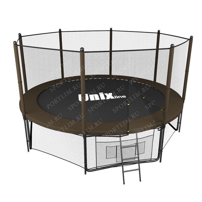 Батут UNIX line Black&Brown 12 ft (outside) - фото