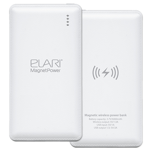 Elari MagnetPower, Беспроводное зарядное устройство , 6000 мАч (белый) - фото
