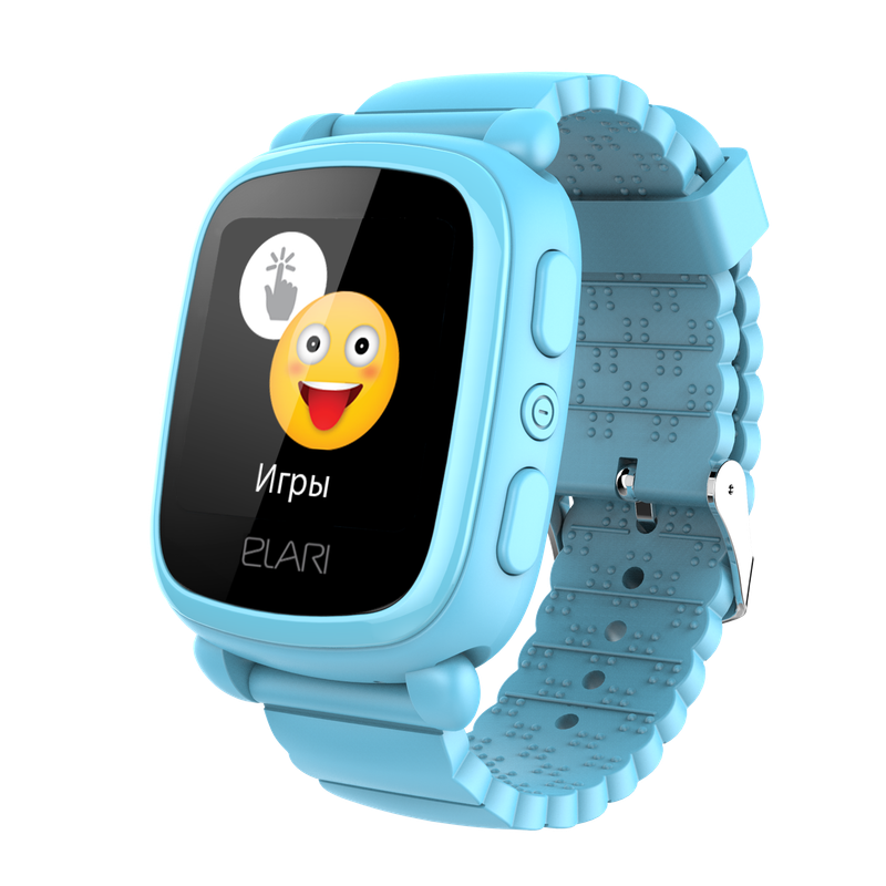 Elari KidPhone 2, детские часы-телефон с GPS/ГЛОНАСС/LBS-трекингом и сенсорным дисплеем (голубой) - фото