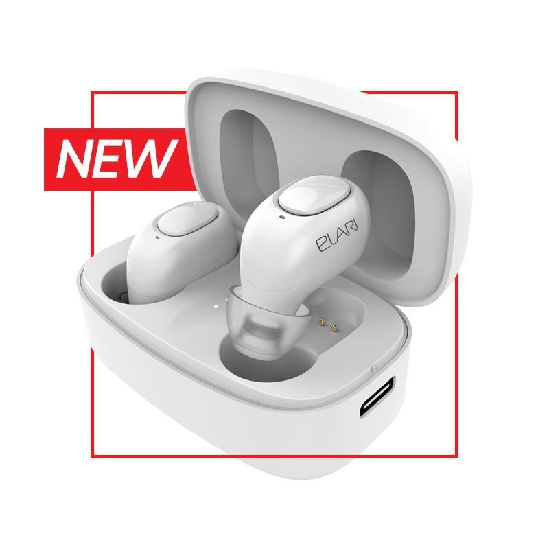 Elari EarDrops White, Беспроводные наушники с Bluetooth 5.0, магнитным зарядным кейсом с индикатором уровня заряда и поддержкой стереозвонков - фото
