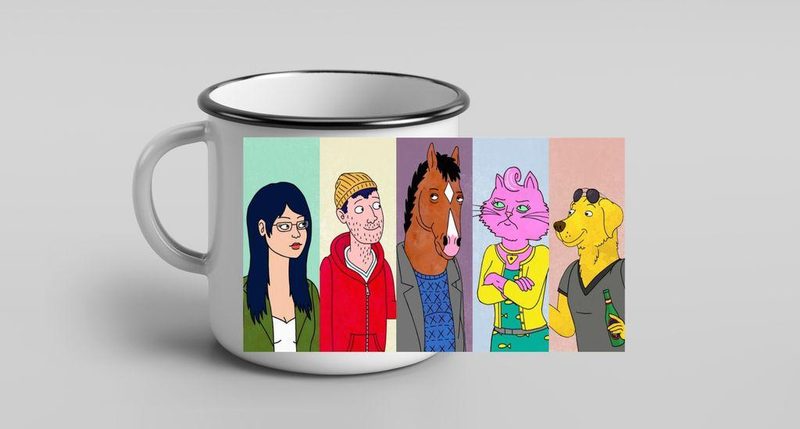 Кружка металлическая эмалированная Конь БоДжек, BoJack Horseman №2 - фото