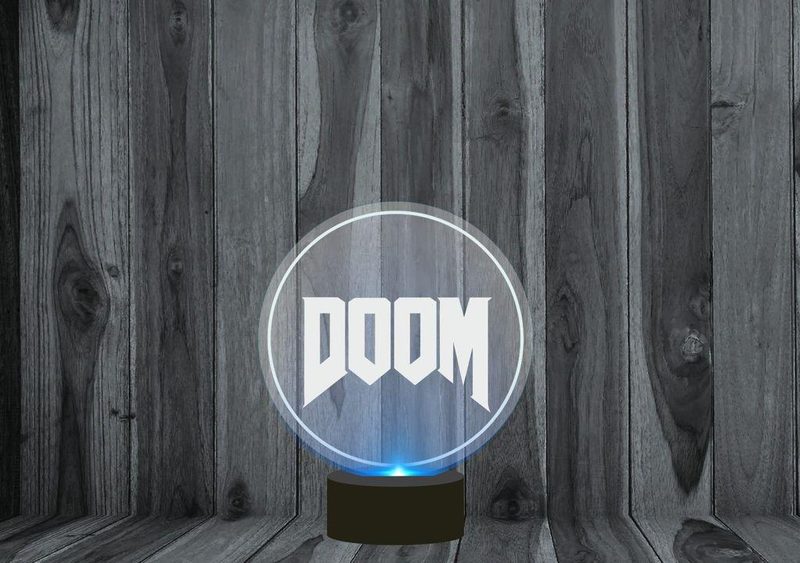 Светильник 3D, ночник Doom/ Дум №1 - фото
