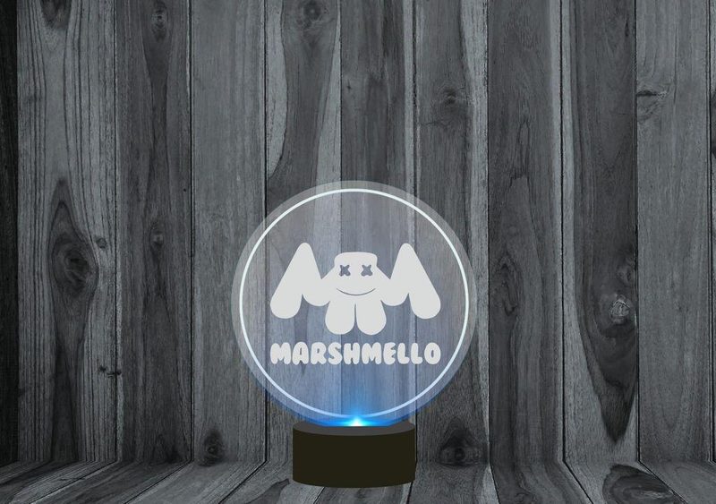 Светильник, ночник 3D Marshmello, Маршмэллоу №1 - фото