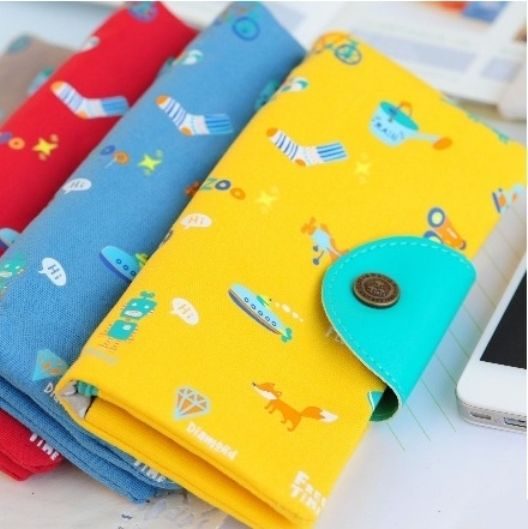 Текстильный кошелек Colorful Items (разные цвета) (Выбор цвета: Синий) - фото