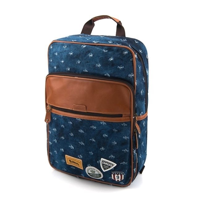 Джинсовый рюкзак Western Badge - Holes Deep Blue - фото