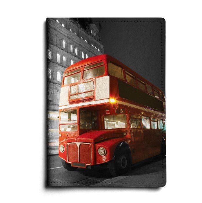 Кожаная обложка для паспорта London Bus - фото