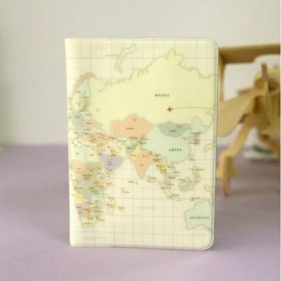 Обложка для паспорта World Map - Cream - фото