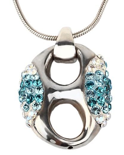 Серебряный кулон с кристаллами Swarovski  Эллипс - фото