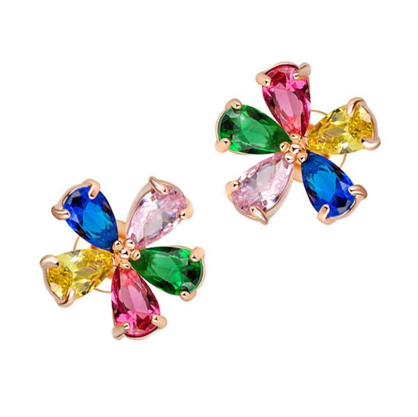 Серьги Swarovski Семицветики - фото