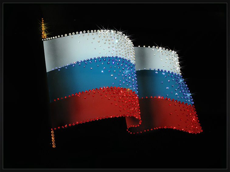 Картина Swarovski Флаг РФ - фото