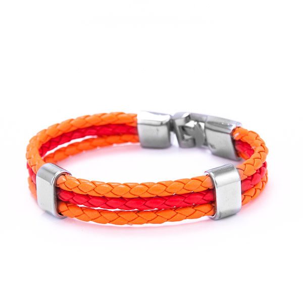 Браслет кожаный Orange - фото