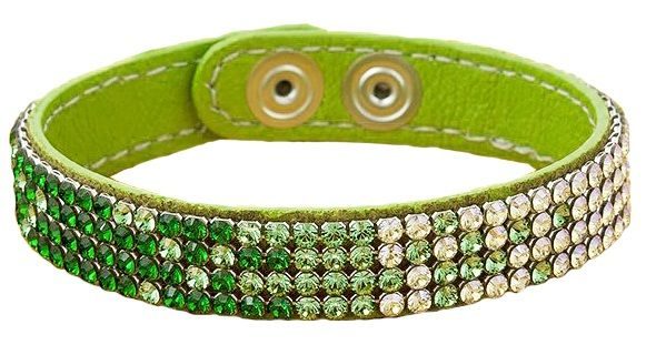 Браслет кожаный с кристаллами Swarovski Сияние, радуга - фото