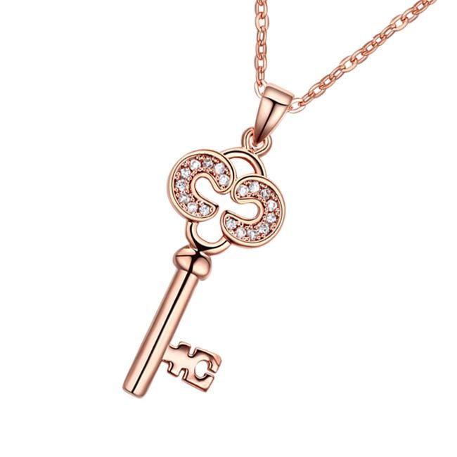 Кулон с кристаллами сваровски Золотой ключ - фото