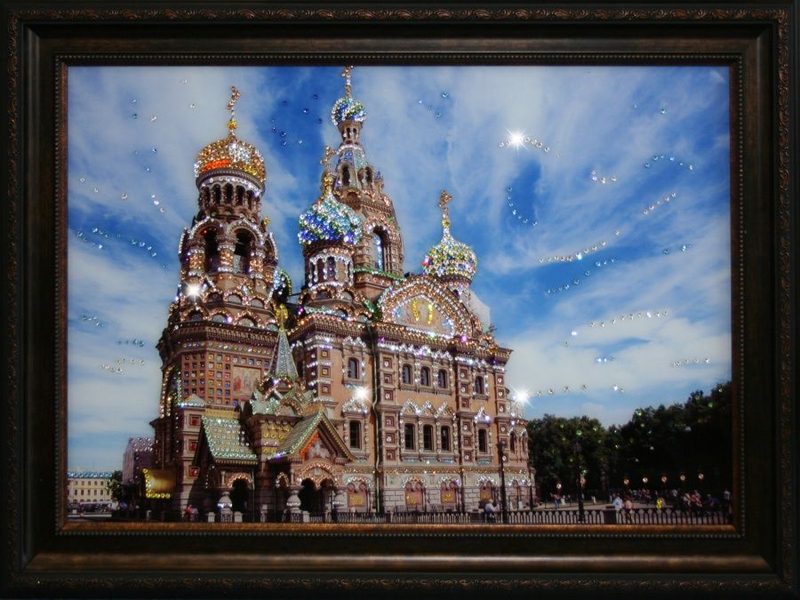 Картина сваровски Храм Спаса-на-Крови - фото