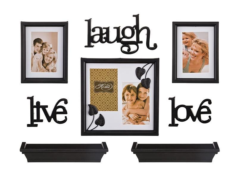 Подарочный фотонабор из 8-пр.темный life,laugh,love 25*10, 16*21, 26*26 см. - фото