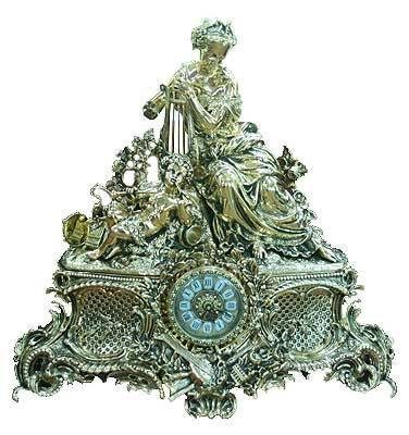 Часы каминные, бронза 60см - фото