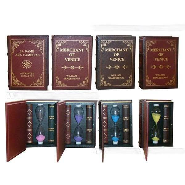 Декоративное изделие Песочные часы - Книга, 17см, 4в - фото