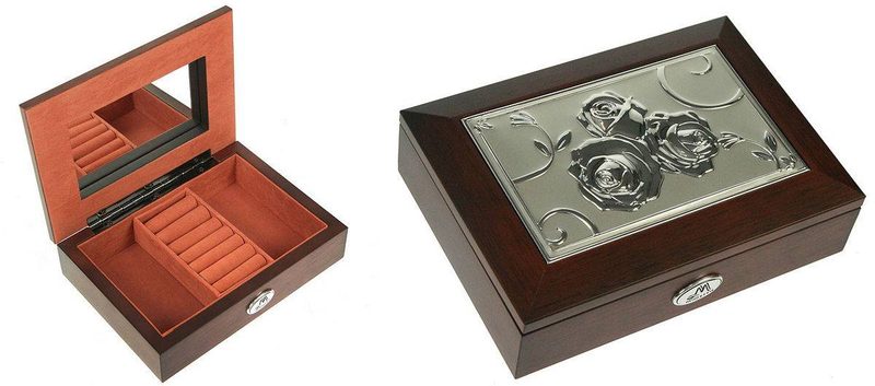 Шкатулка ювелирная MORETTO 18*13*5см. Розы - фото