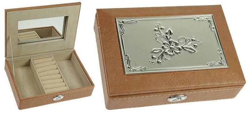 Шкатулка светло-коричн. ювелирная MORETTO 18*13*5см - фото