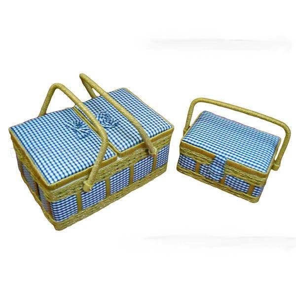 Набор из 2-х шкатулок для рукодели, L30 W20 H15 см / L21 W15 - фото