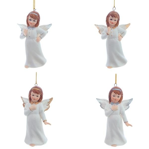 Новогоднее украшение Ангел, 4,5х3,5х9 см, 4 в. - фото
