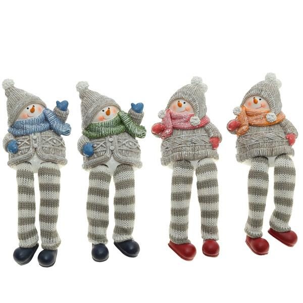 Фигурка декоративная Снеговик, 7,5х6,5х9,7 см, 4 в. - фото