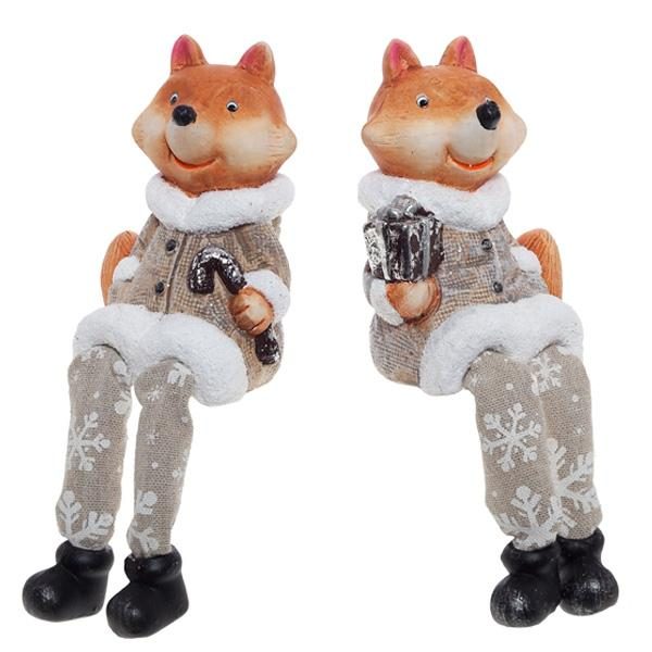 Фигурка декоративная Лиса, 8х7,5х11/18 см, 2 в - фото
